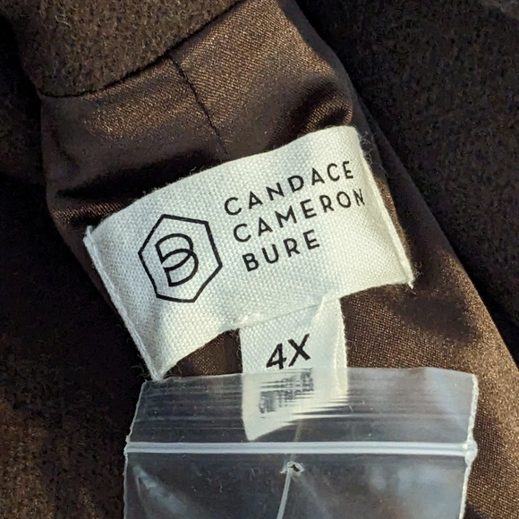NEW Candace Cameron Bure Java Chocolate Tailored Faux Wool Long Coat 4X PLUS - Picture 4 of 15